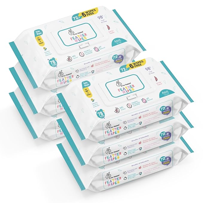 R For Rabbit Feather Aqua Baby Wipes